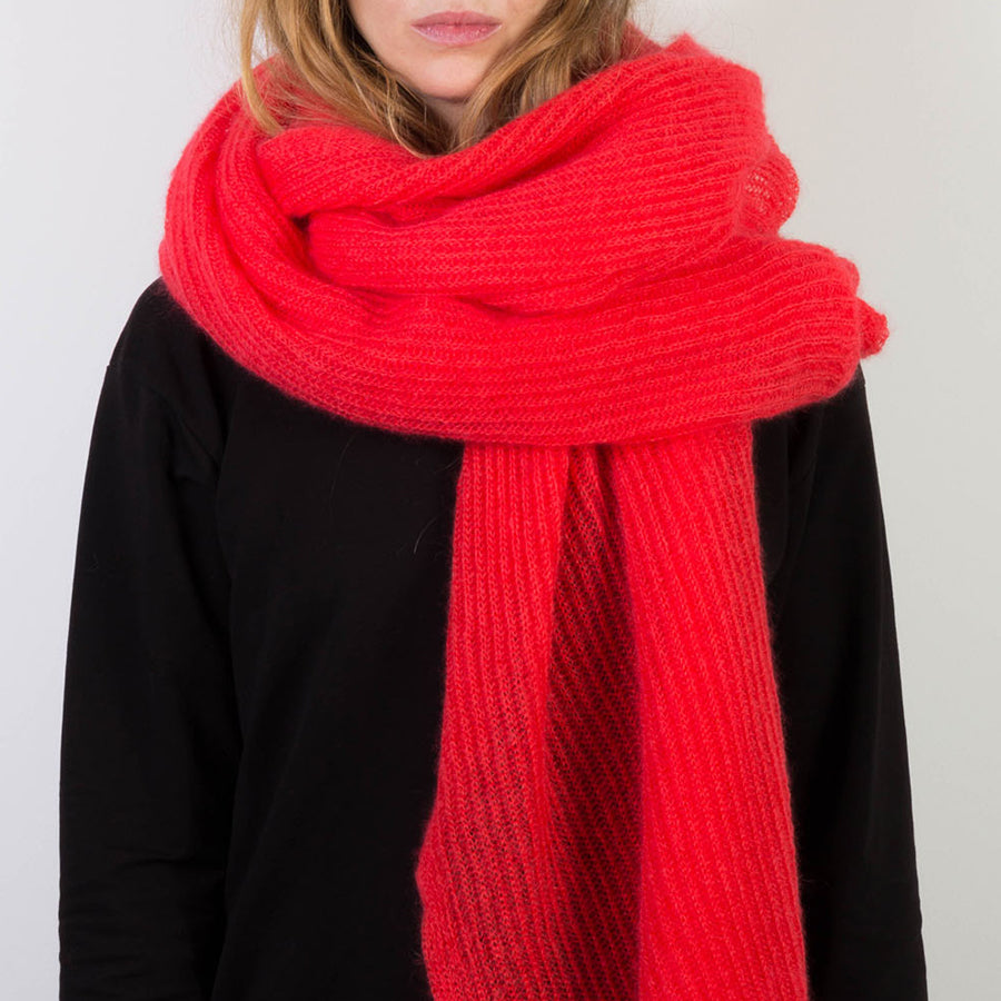 mmies Mohair Scarf Pink-Orange